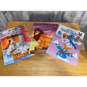 Lot of 3 Disney Hardcover Books: Donald Duck, Lion King, & 101 Dalmatians
